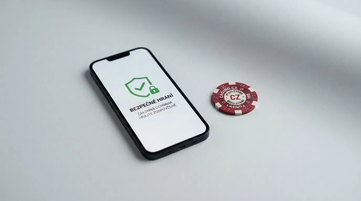 Dokument Ministerstva financí ČR vedle mobilního telefonu s logem licencovaného casina