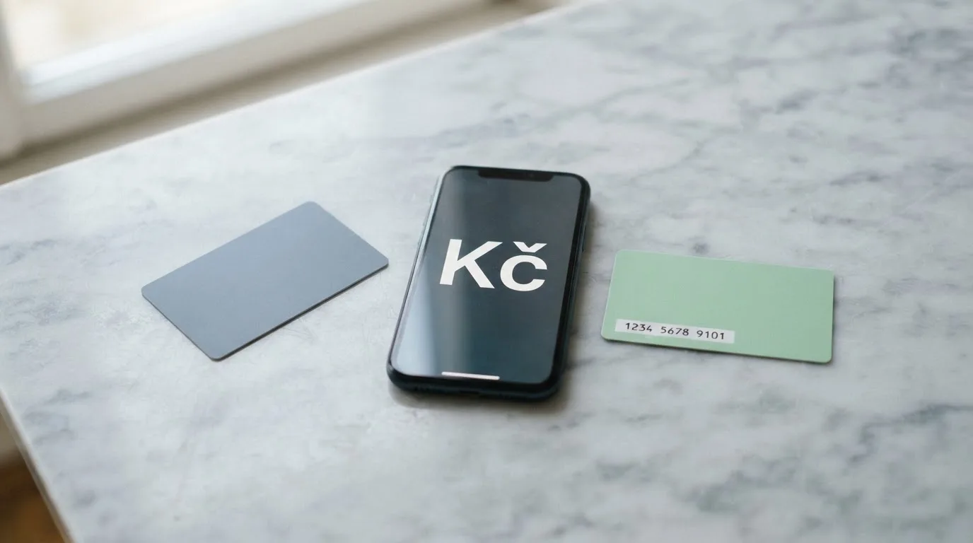 Platební karta, mobilní telefon s Apple Pay a Paysafecard voucher na stole — možnosti vkladu 100 Kč