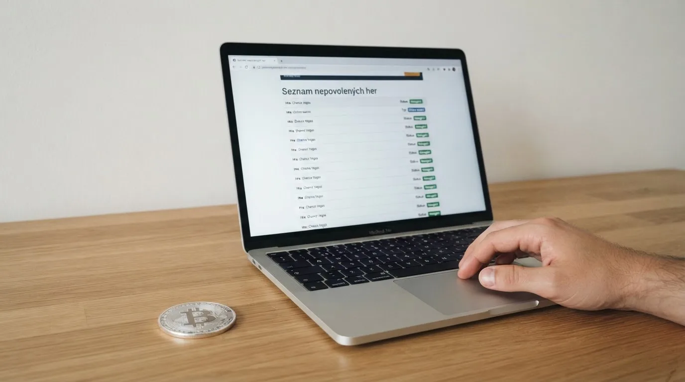 Úřední dokument s paragrafem a razítkem MF ČR vedle bitcoinové mince