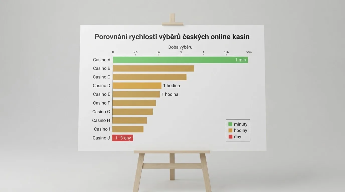 Srovnávací přehled deseti českých online casin seřazený podle rychlosti výplaty a platebních metod